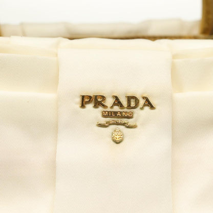Prada Bow Tote Tessuto with Leather, WHITE, NYLON, Tote bag
