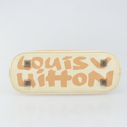 Louis Vuitton Alma Handbag Limited Edition Graffiti Leather, WHITE, CANVAS, Handbag