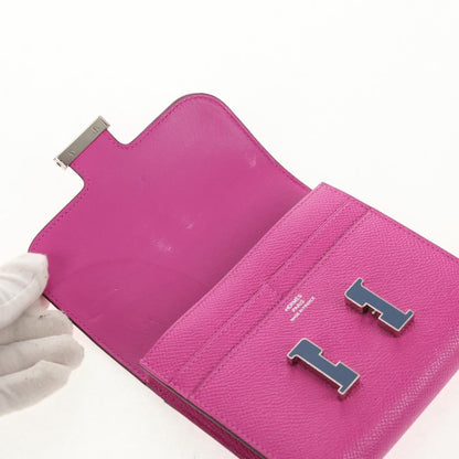 Hermes Constance Slim Wallet Epsom, PURPLE, LEATHER, Wallets