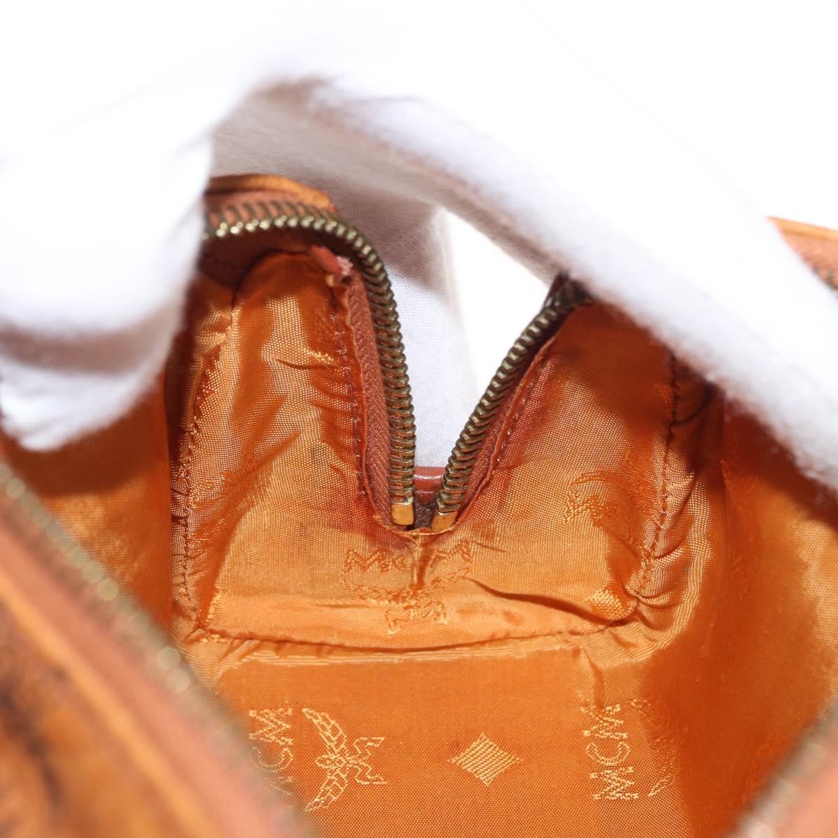 MCM Visetos Handbag Canvas and Leather, Brown, Canvas, Handbag
