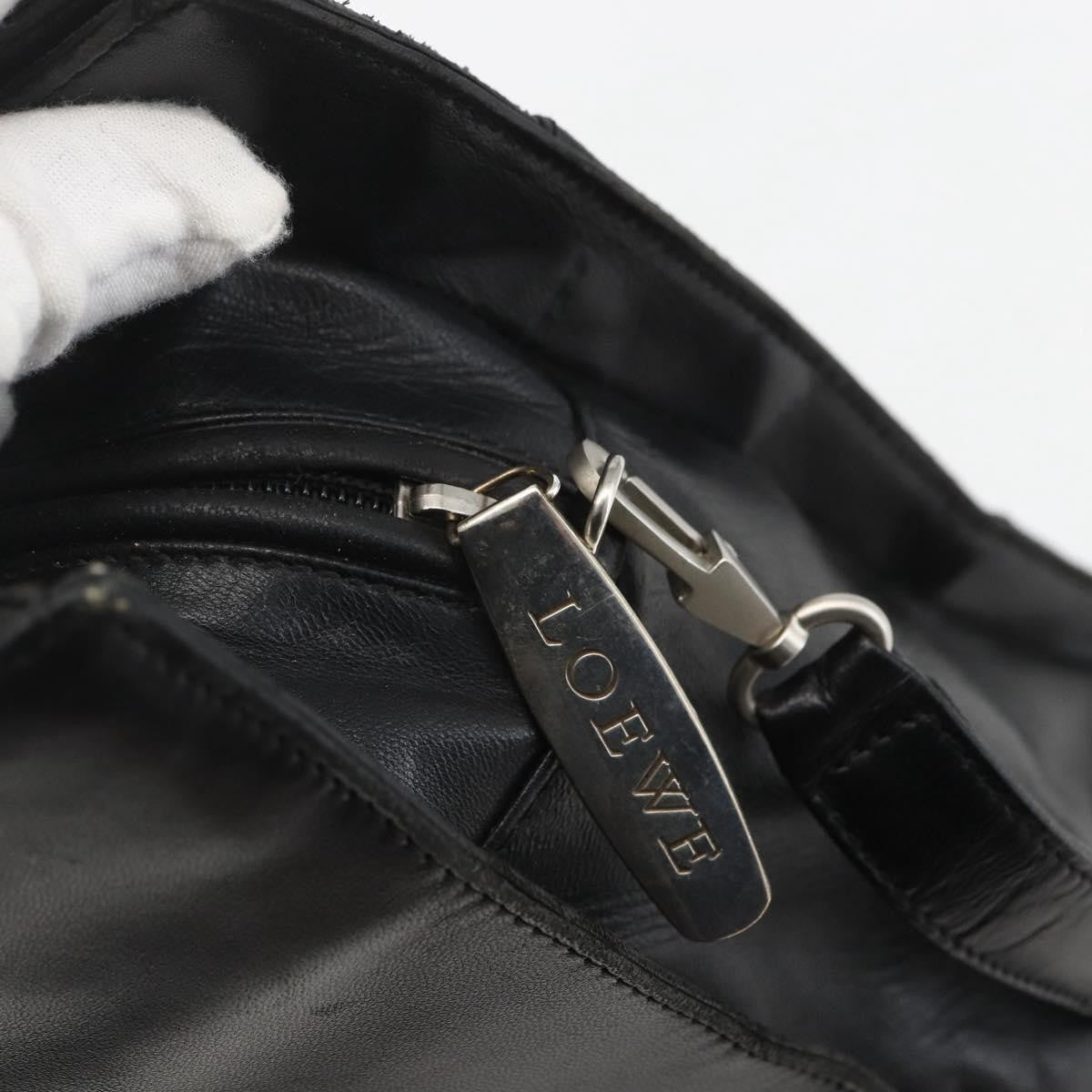 Loewe Vintage Anagram Tote Leather, BLACK, LEATHER, Tote bag