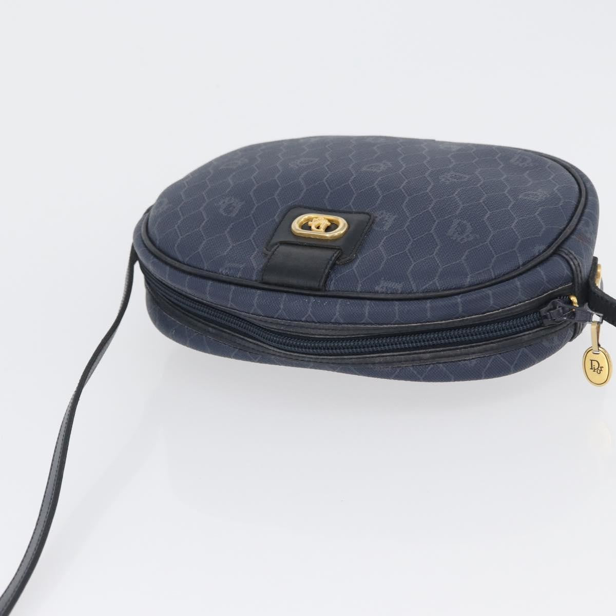 Christian Dior Vintage Honeycomb Shoulder Bag Canvas, NAVY, CANVAS, Shoulder bag