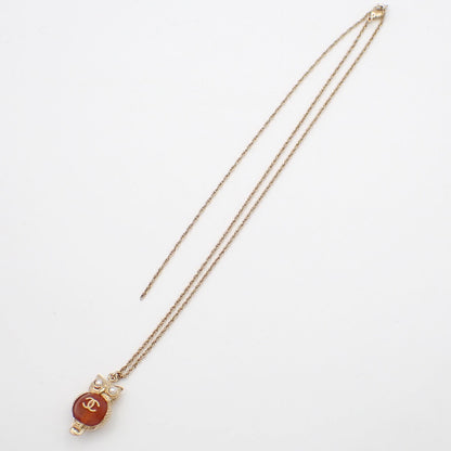 Chanel Owl Pendant Necklace Gold Plated, Gold, Gold Plated, Necklace