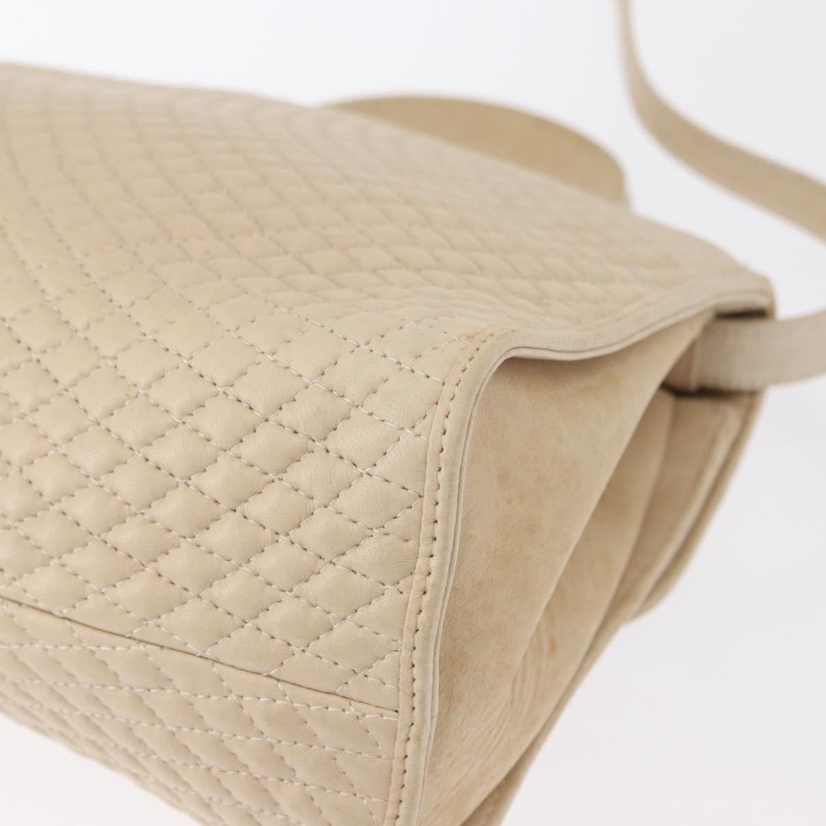 Bally Vintage Handbag Quilted Leather, ECRU, LEATHER, Handbag