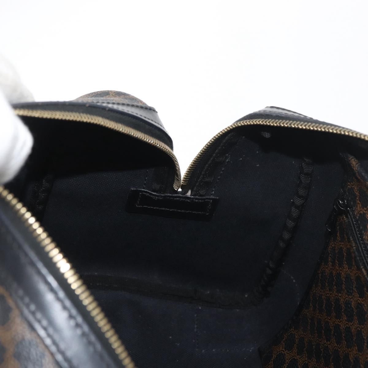 Celine Vintage Duffle Bag Macadam Coated Canvas, Black, Canvas, Handbag