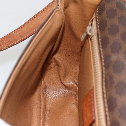 Celine Vintage Macadam Shoulder Bag Canvas and Leather, Brown, Canvas, Shoulder Bag