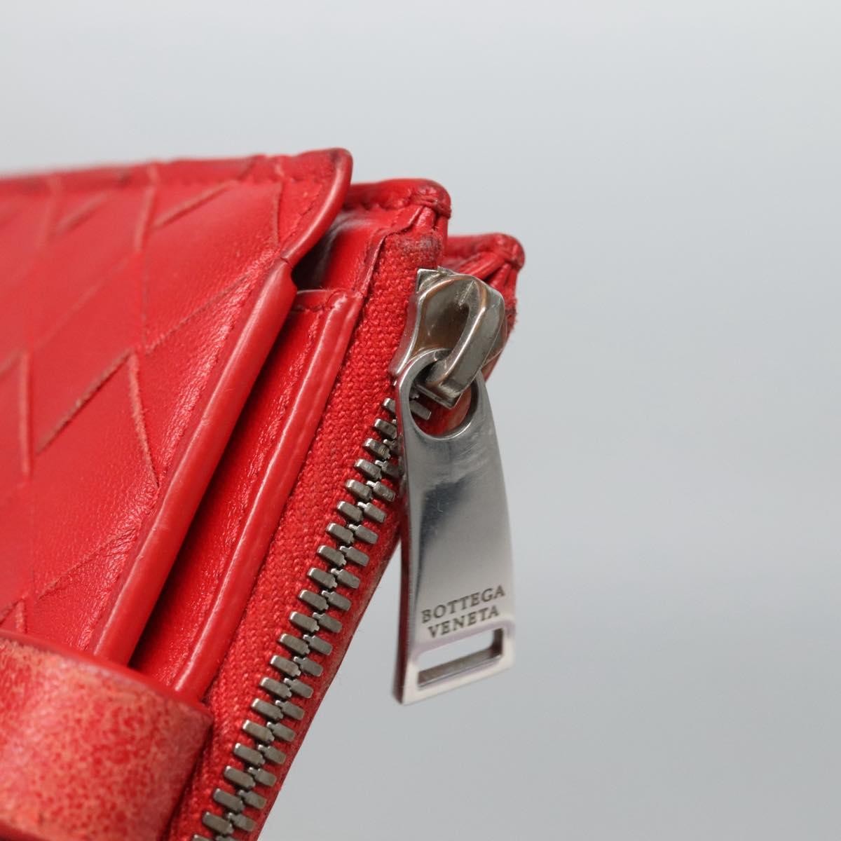 Bottega Veneta Bifold Coin Pocket Card Holder Intrecciato Nappa, RED, LEATHER, Wallets