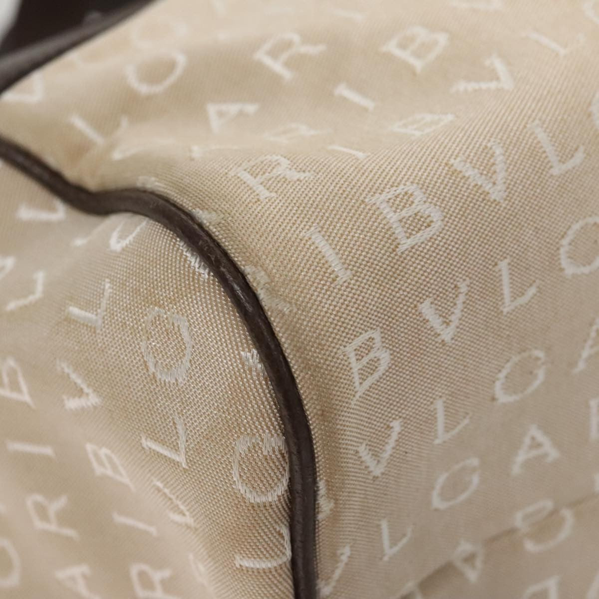 Bvlgari Logomania Handbag Canvas, BEIGE, CANVAS, Handbag