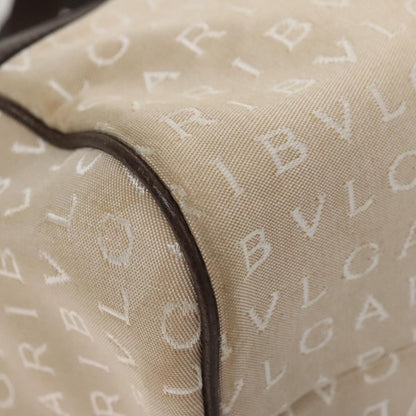 Bvlgari Logomania Handbag Canvas, BEIGE, CANVAS, Handbag