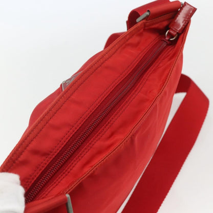 Prada Zip Top Messenger Bag Tessuto, RED, NYLON, Shoulder bag