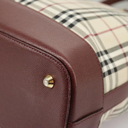 Burberry Nova Check Tote Canvas and Leather, BEIGE, CANVAS, Tote bag