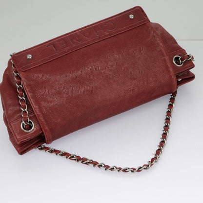 Chanel Lax Accordion Camera Bag Leather, RED, LEATHER, Shoulder bag
