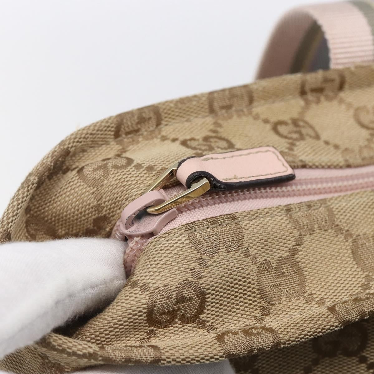 Gucci Diaper Web Strap Tote GG Canvas, BEIGE, CANVAS, Tote bag