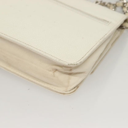 Chanel Vintage Timeless Wallet on Chain Caviar, WHITE, LEATHER, Clutche & pouche