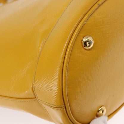 Prada Lux Convertible Bucket Tote Saffiano Leather, YELLOW, LEATHER, Handbag