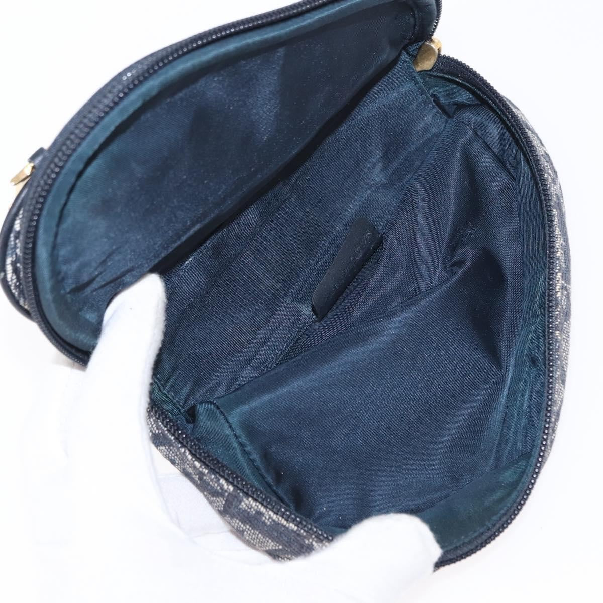 Christian Dior Saddle Zip Pouch Diorissimo Canvas, NAVY, CANVAS, Clutche & pouche