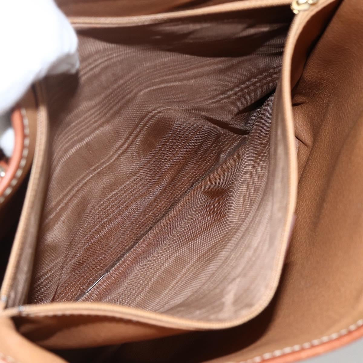 Celine Vintage Macadam Handbag Canvas and Leather, BROWN, CANVAS, Handbag