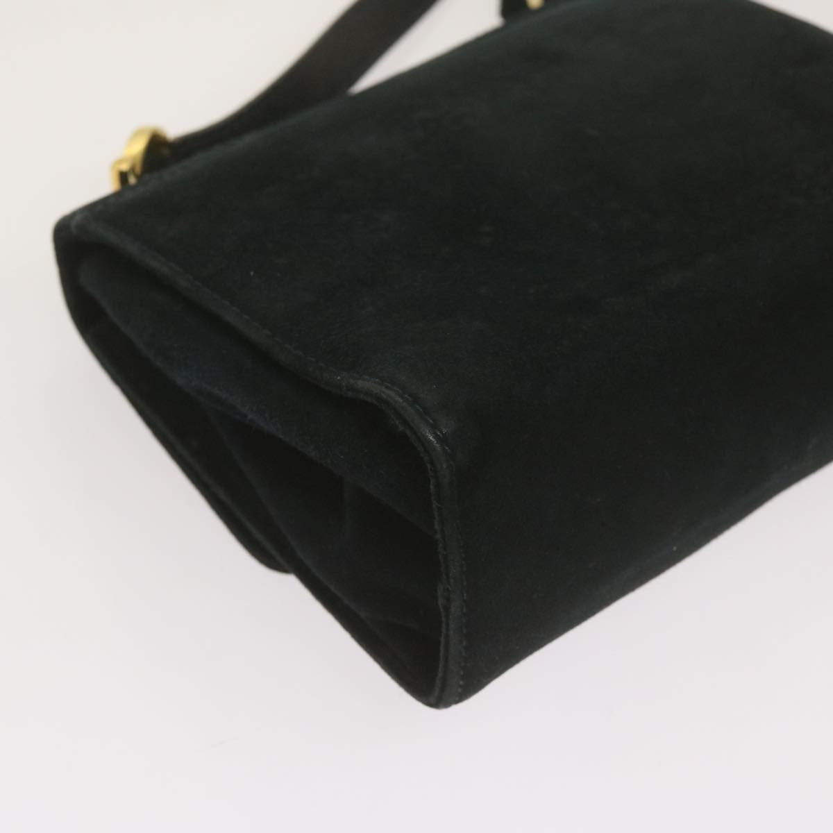 Salvatore Ferragamo Gancini Shoulder Bag Suede, BLACK, SUEDE, Shoulder bag