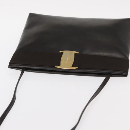 Salvatore Ferragamo Vala Shoulder Bag Leather, BROWN, LEATHER, Shoulder bag
