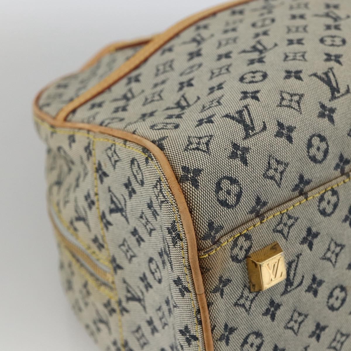 Louis Vuitton Marie Handbag Mini Lin, BLUE, CANVAS, Handbag