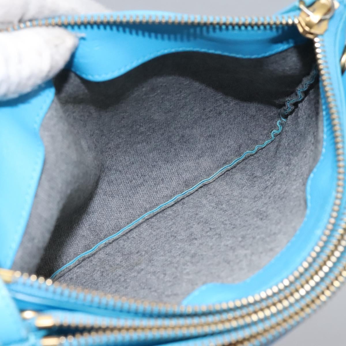 Celine Trio Crossbody Bag Leather, BLUE, LEATHER, Crossbody bag