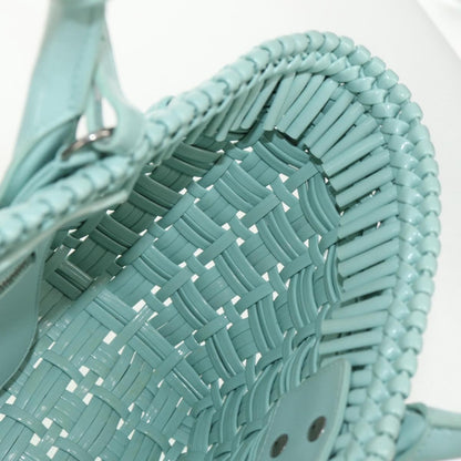 Balenciaga Bistro Panier Bag Woven Faux Leather, GREEN, RUBBER, Tote bag