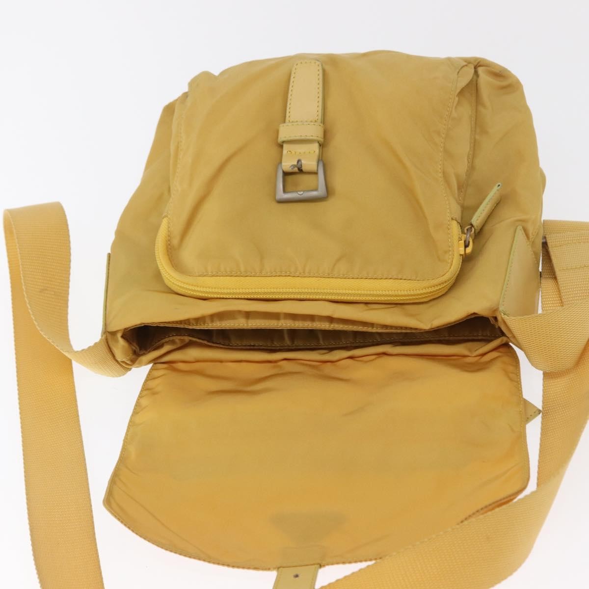 Prada Buckle Messenger Bag Tessuto, YELLOW, NYLON, Shoulder bag