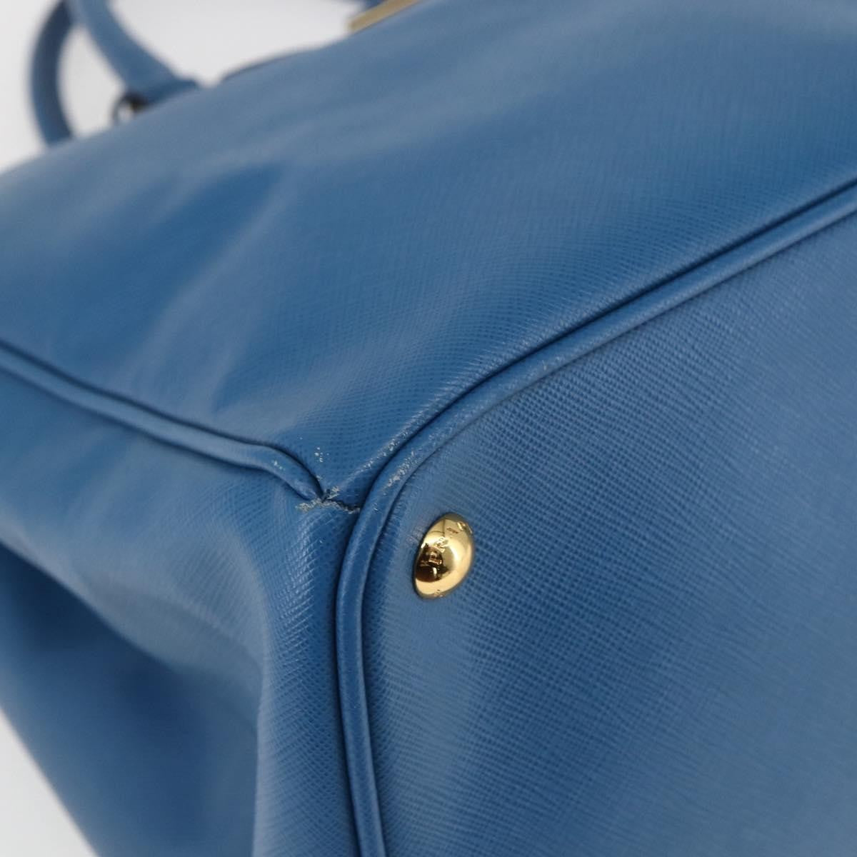 Prada Lux Open Tote Saffiano Leather, BLUE, LEATHER, Tote bag