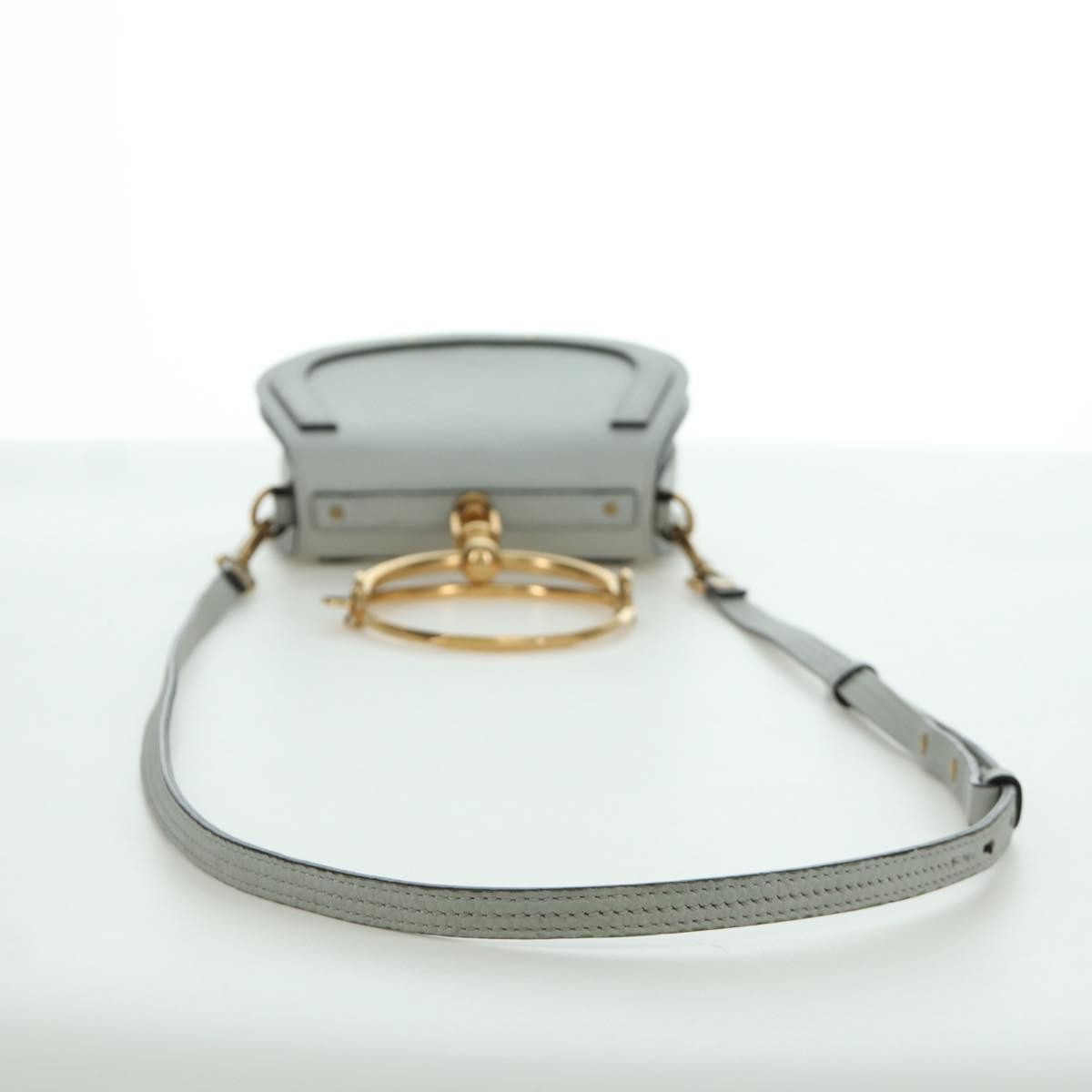 Chloe Nile Crossbody Bag Leather, GRAY, LEATHER, Shoulder bag