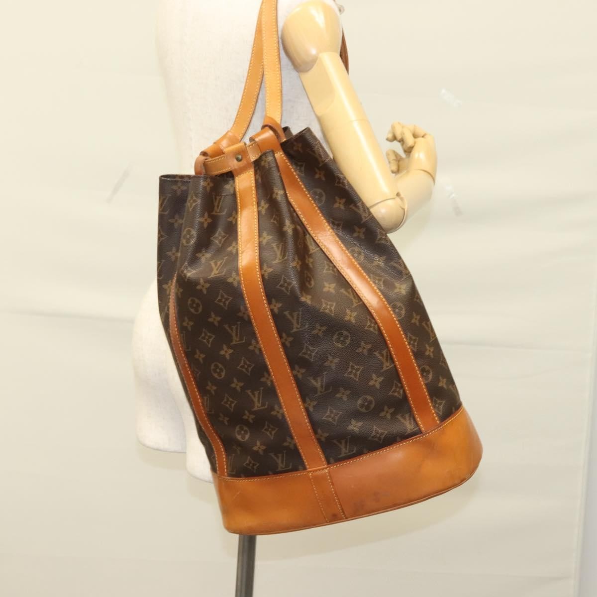 Louis Vuitton Randonnee Backpack Monogram Canvas, BROWN, CANVAS, Shoulder bag