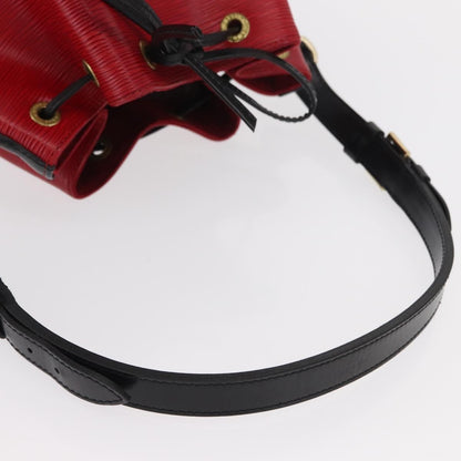 Louis Vuitton Bicolor Petit Noe Handbag Epi Leather, BLACK, LEATHER, Shoulder bag