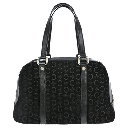 Celine C Macadam Handbag Suede, BLACK, SUEDE, Handbag