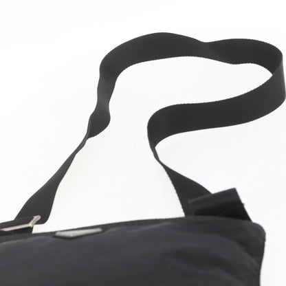 Prada Zip Top Messenger Bag Tessuto, BLACK, NYLON, Shoulder bag