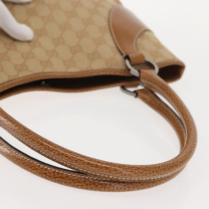Gucci Vintage Ring Tote GG Canvas with Leather, BEIGE, CANVAS, Tote bag