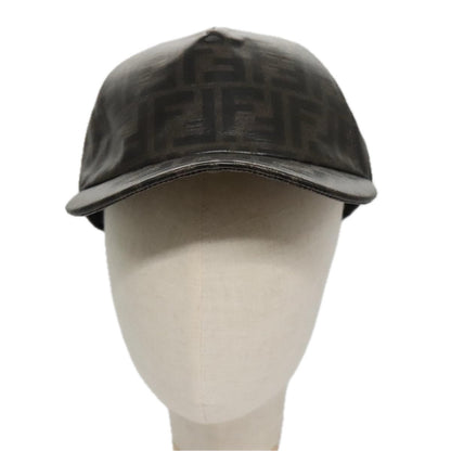 Fendi Logo Baseball Cap Zucca Canvas, BLACK, CANVAS, Head accessory