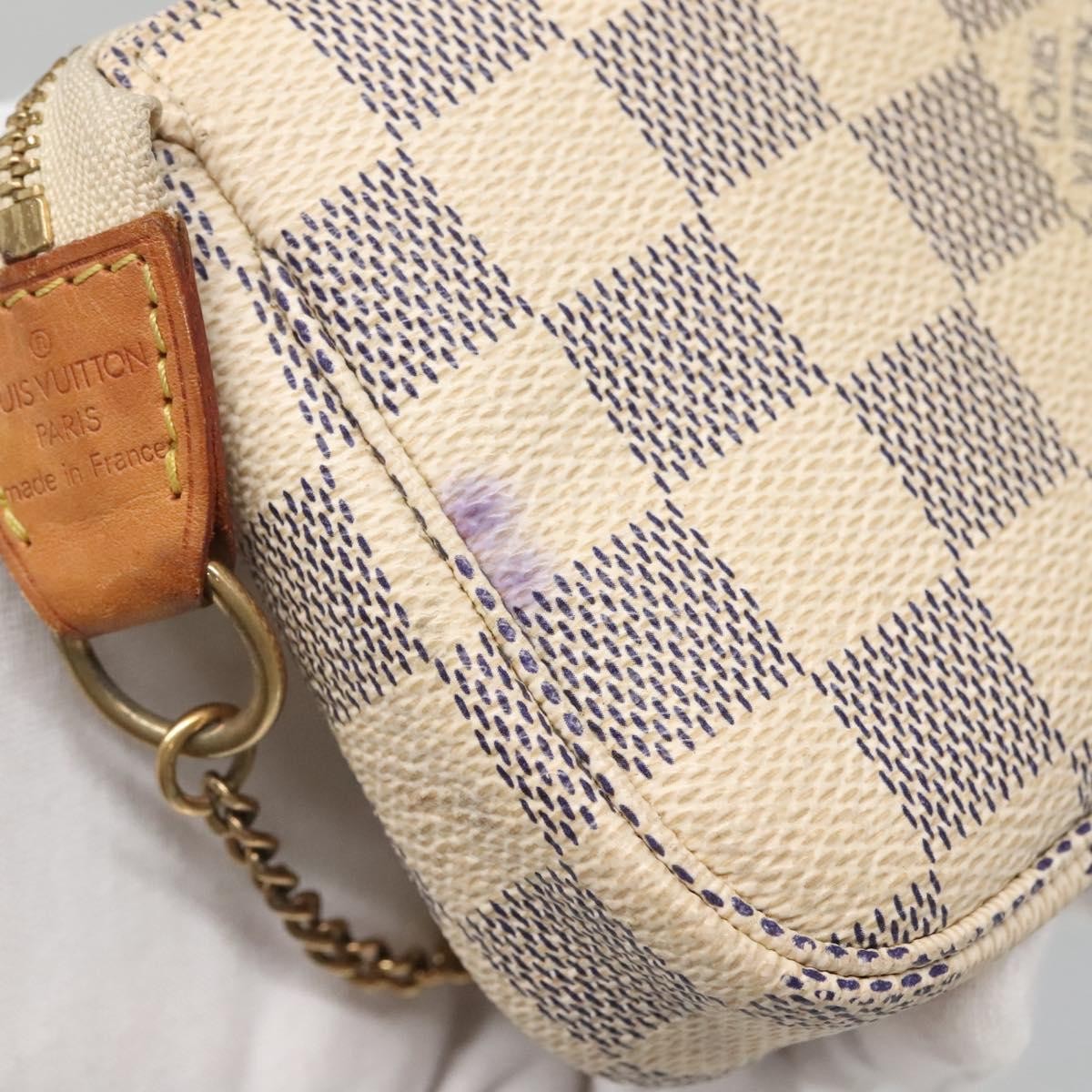 Louis Vuitton Pochette Accessoires Damier, WHITE, CANVAS, Clutche & pouche