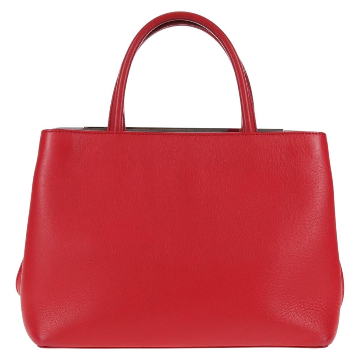 Fendi 2Jours Bag Leather, RED, LEATHER, Handbag
