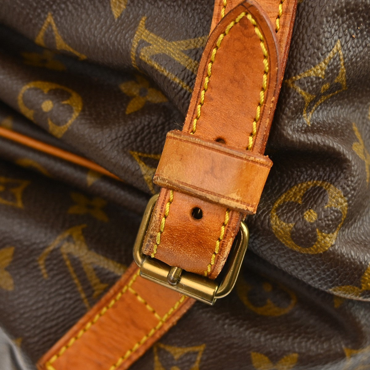 Louis Vuitton Saumur Handbag Monogram Canvas, Brown, Canvas, Shoulder Bag
