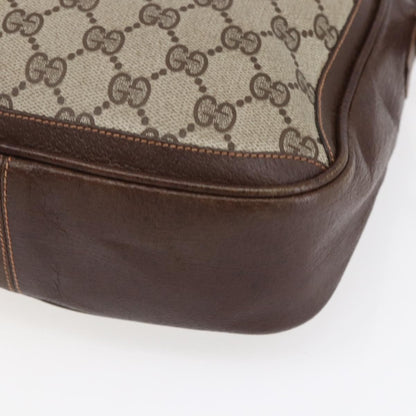 Gucci Front Pocket Messenger Bag GG Canvas with Leather, BEIGE, CANVAS, Shoulder bag