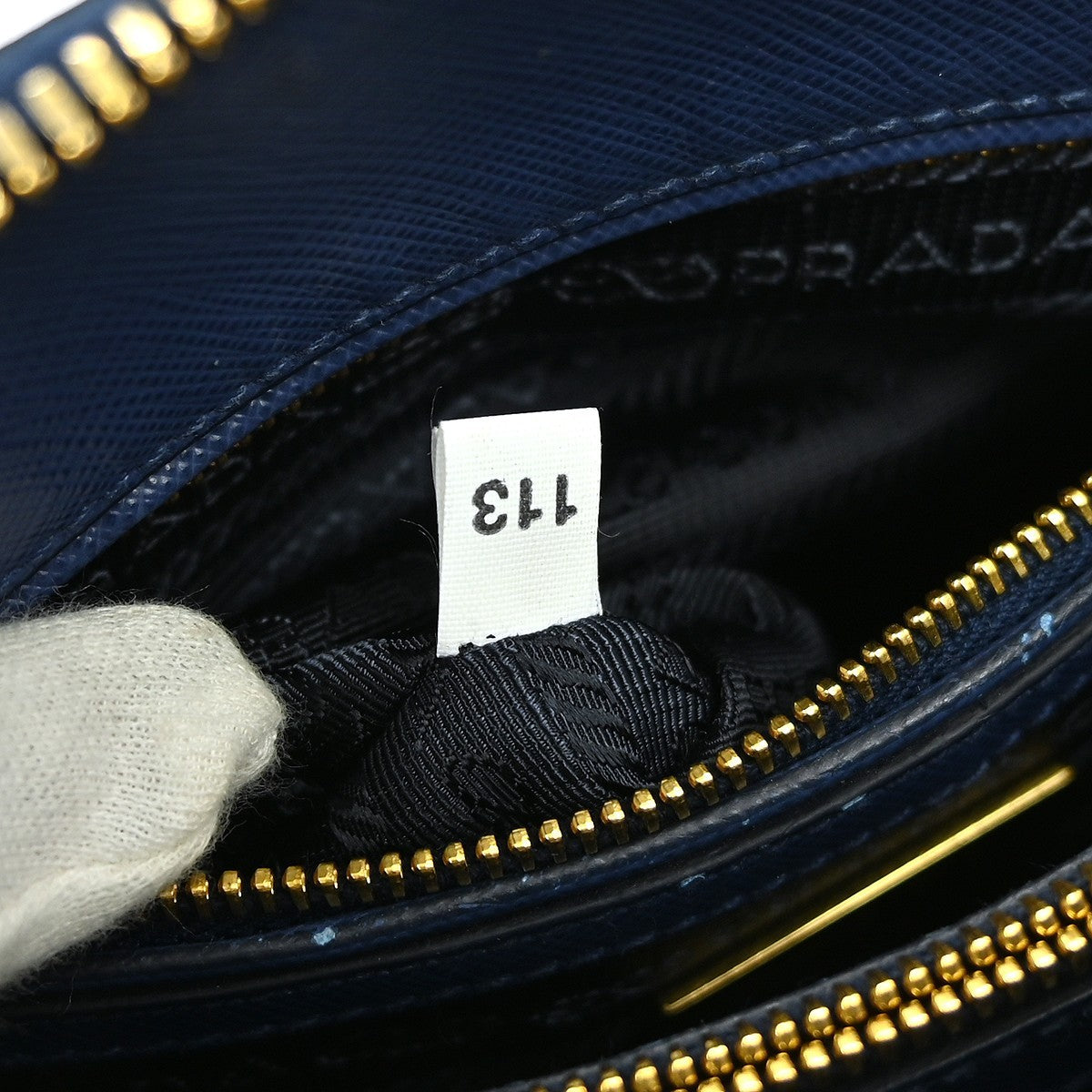 Prada Promenade Bag Saffiano Leather, BLUE, LEATHER, Handbag