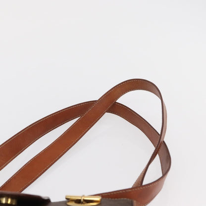 Celine Vintage Macadam Shoulder Bag Canvas and Leather, BROWN, CANVAS, Shoulder bag