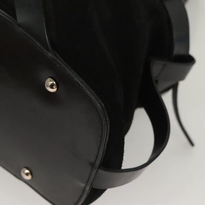 Salvatore Ferragamo Gancini handbag Suede, BLACK, SUEDE, Handbag