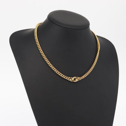 Christian Dior Vintage CD Pendant Necklace Metal, Gold, Metal, Necklace