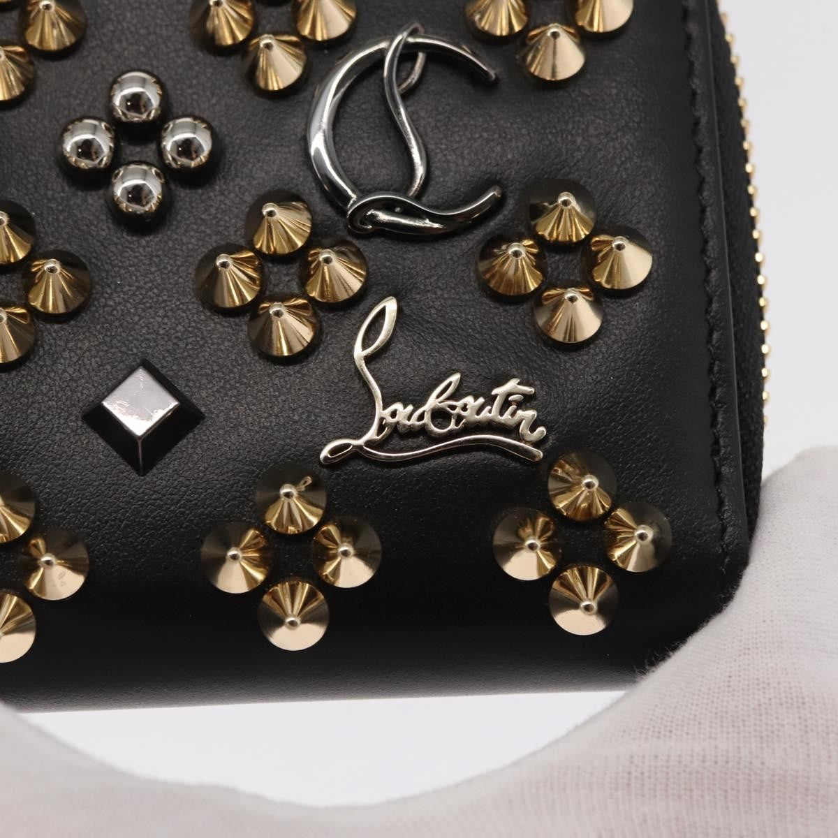 Christian Louboutin Panettone Coin Purse Embellished Leather, Black, Leather, Wallet
