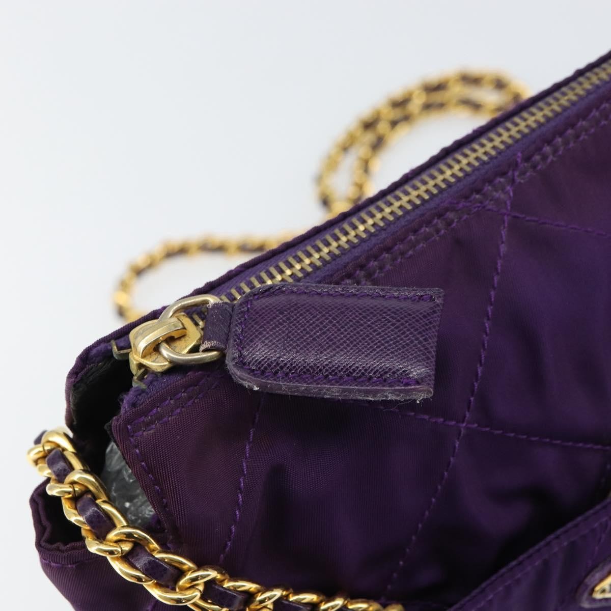 Prada Re-Edition 1995 Chain Tote Quilted Re-Nylon, Purple, Nylon, Shoulder Bag