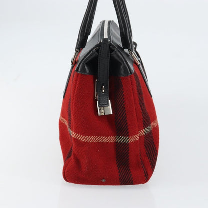 Burberry Nova Check Handbag Wool, RED, WOOL, Handbag