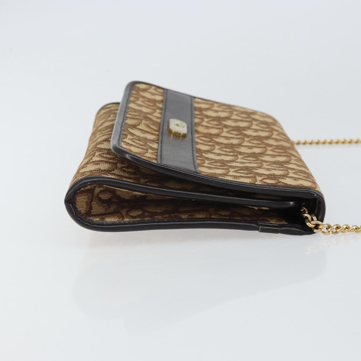 Christian Dior Vintage Trotteur Chain shoulder bag Canvas, BEIGE, CANVAS, Shoulder bag