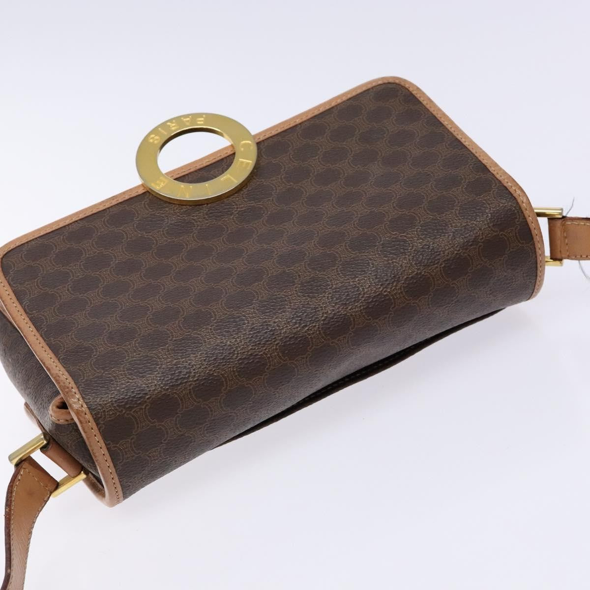 Celine Vintage Macadam Shoulder Bag Canvas, BROWN, CANVAS, Shoulder bag