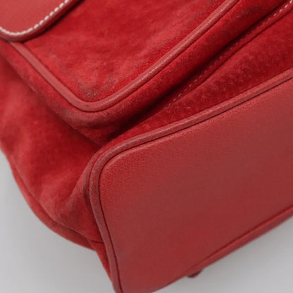 Gucci Bamboo Tassel Backpack Suede, RED, SUEDE, Backpack