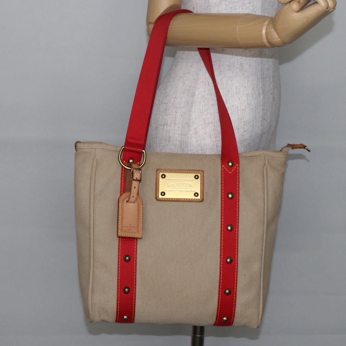 Louis Vuitton Antigua Tote Canvas, BEIGE, CANVAS, Tote bag